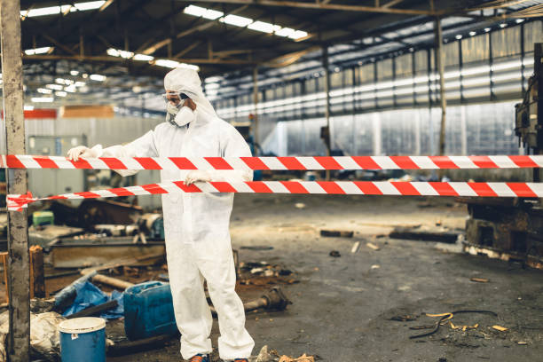 Professional Sewage Cleanup technician working in Bedford, IN